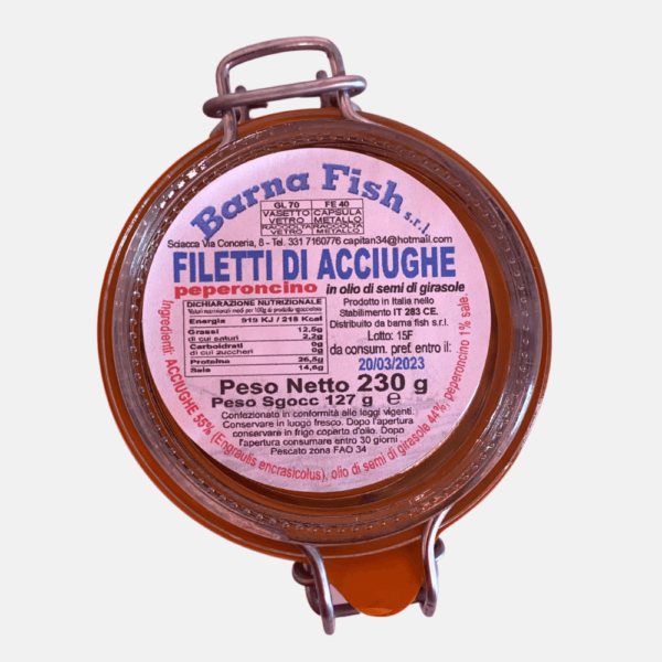 Filetti Acciughe Peperoncino 230g